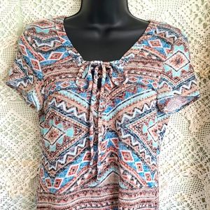 3/$15🌼Kristen Nicole Brand Southwest Print Sweater Shirt sz Small